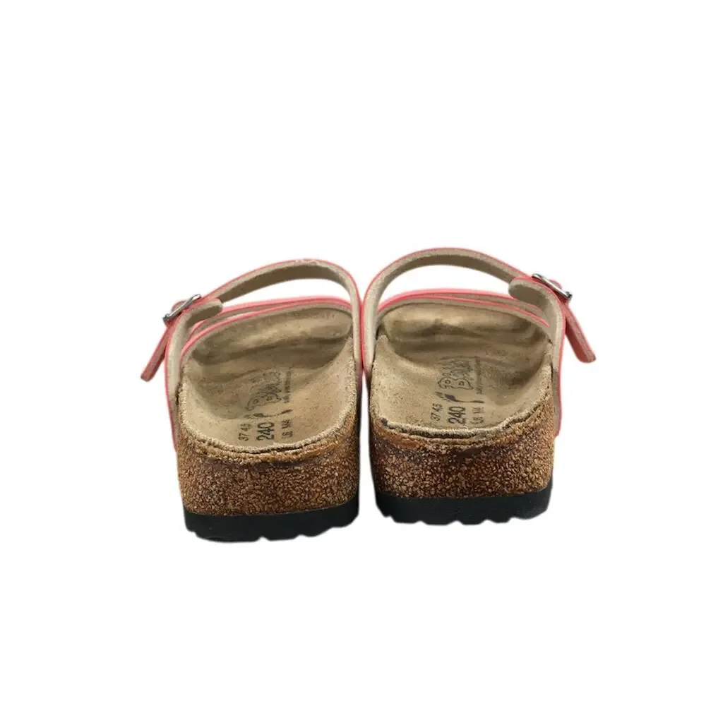 BIRKI'S Leather Strapy Sandal L6/M4 Coral Everyday Resort Coastal Made In German